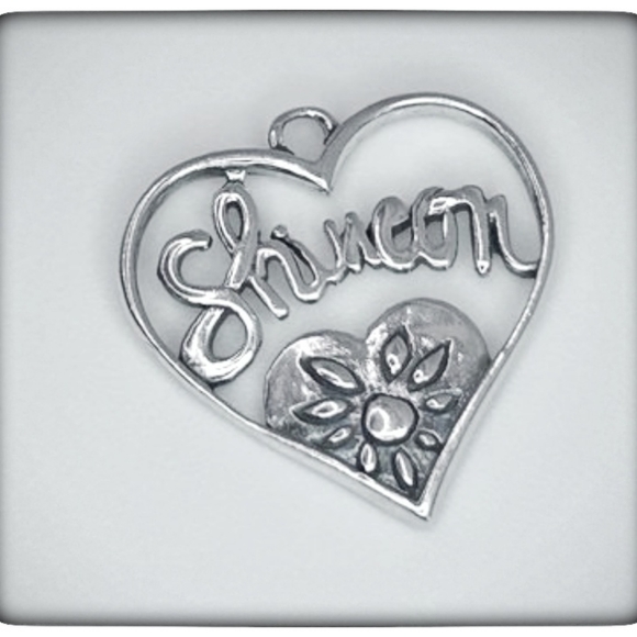 Jewelry - Sterling Silver Heart and Flower Charm with a Name